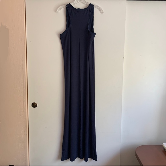 NWT Tommy Bahama navy blue twisted silk trim maxi dress - Picture 3 of 8
